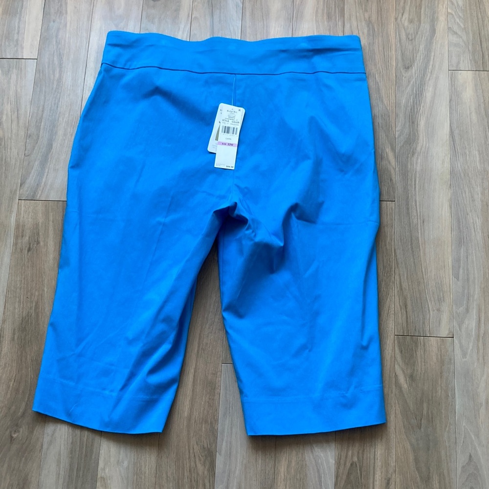 Ruby rd pull on Capri pant slimming contour waistband lagoon blue 22W - Picture 7 of 17
